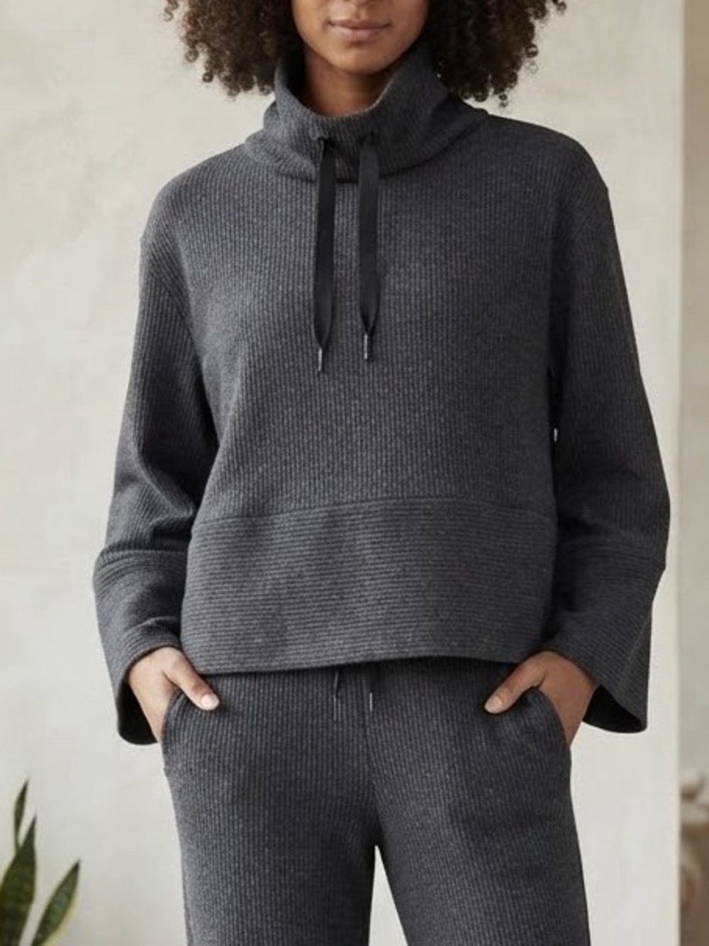 lululemon Retreat Yourself Pullover Charcoal Ribbed Turtleneck Sweater